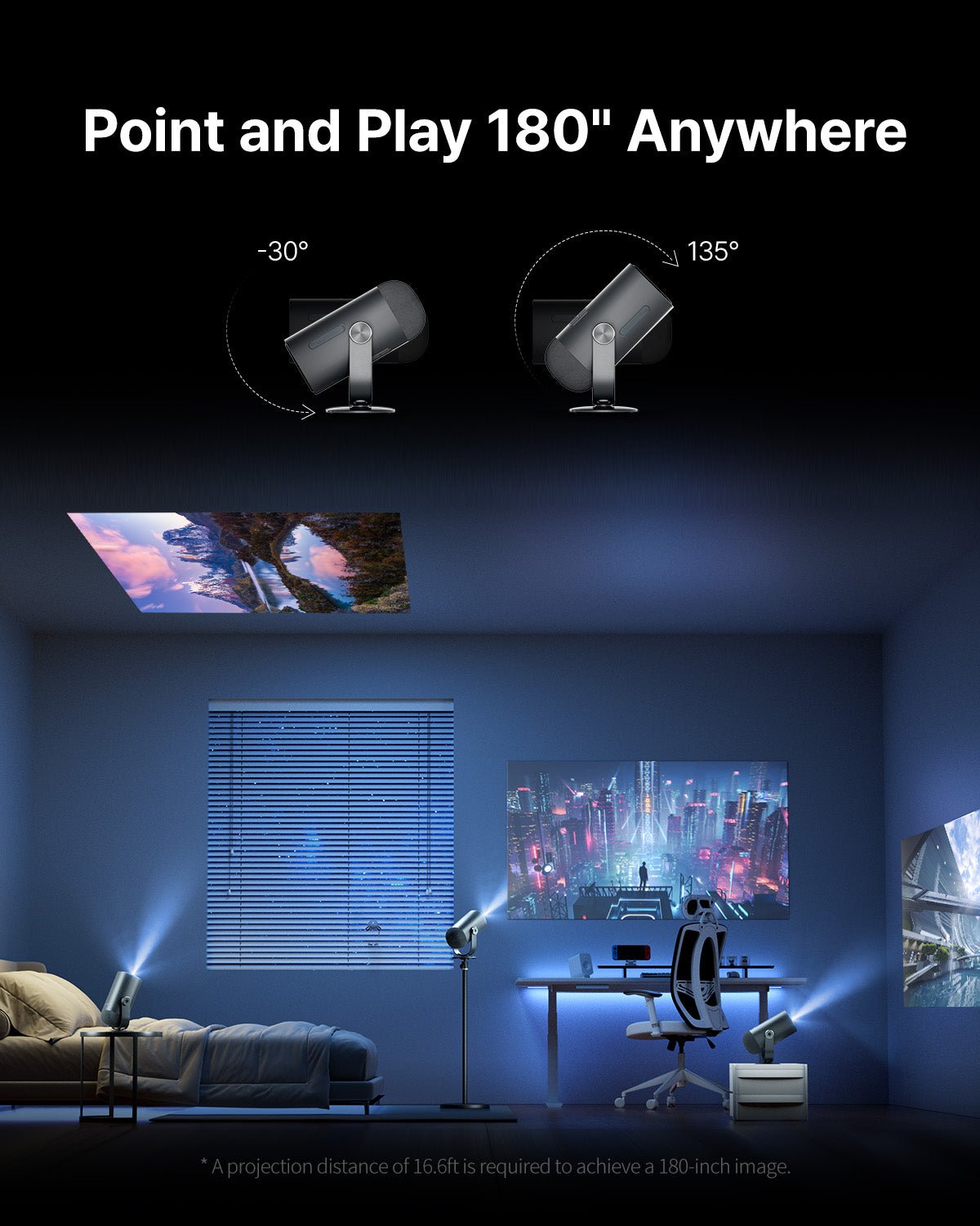 Freedo Portable 1080P Projector with Battery - Image 8
