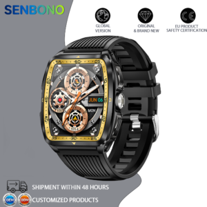 SENBONO KT83 smart watch remote control photography, heart rate and stress monitoring, exercise recording, voice assistant/information storage, etc.