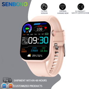 SENBONO Smartwatch life3 accurate heart rate/blood oxygen Monitoring ultra-long battery life + waterproof design, real-time running tracking and multi-sport mode recognition