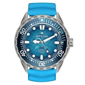 NORTH EDGE TRITON-TI Titanium Case Solar-Powered Diving Watch Luxury Quartz Men's Watch 300M Waterproof 180+ Day Power