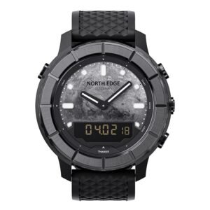 NORTH EDGE THARSIS Outdoor Tactical Digital Watch Carbon Fiber Case 304 Stainless Steel Bezel Barometer Mars-patterned 50M Waterproof Men's Watch